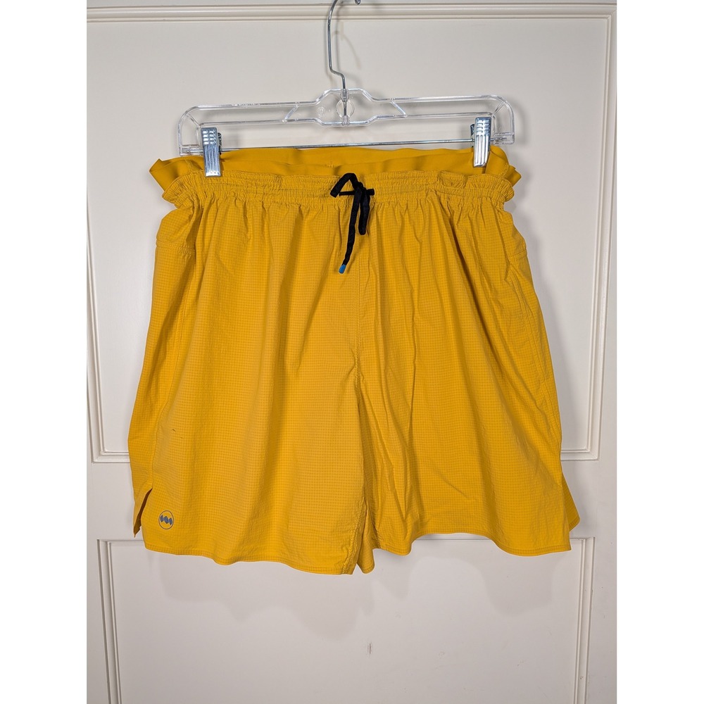 Janji Mens AFO Vent Multi Shorts XL Yellow Running Trail Athletic Pockets 5in